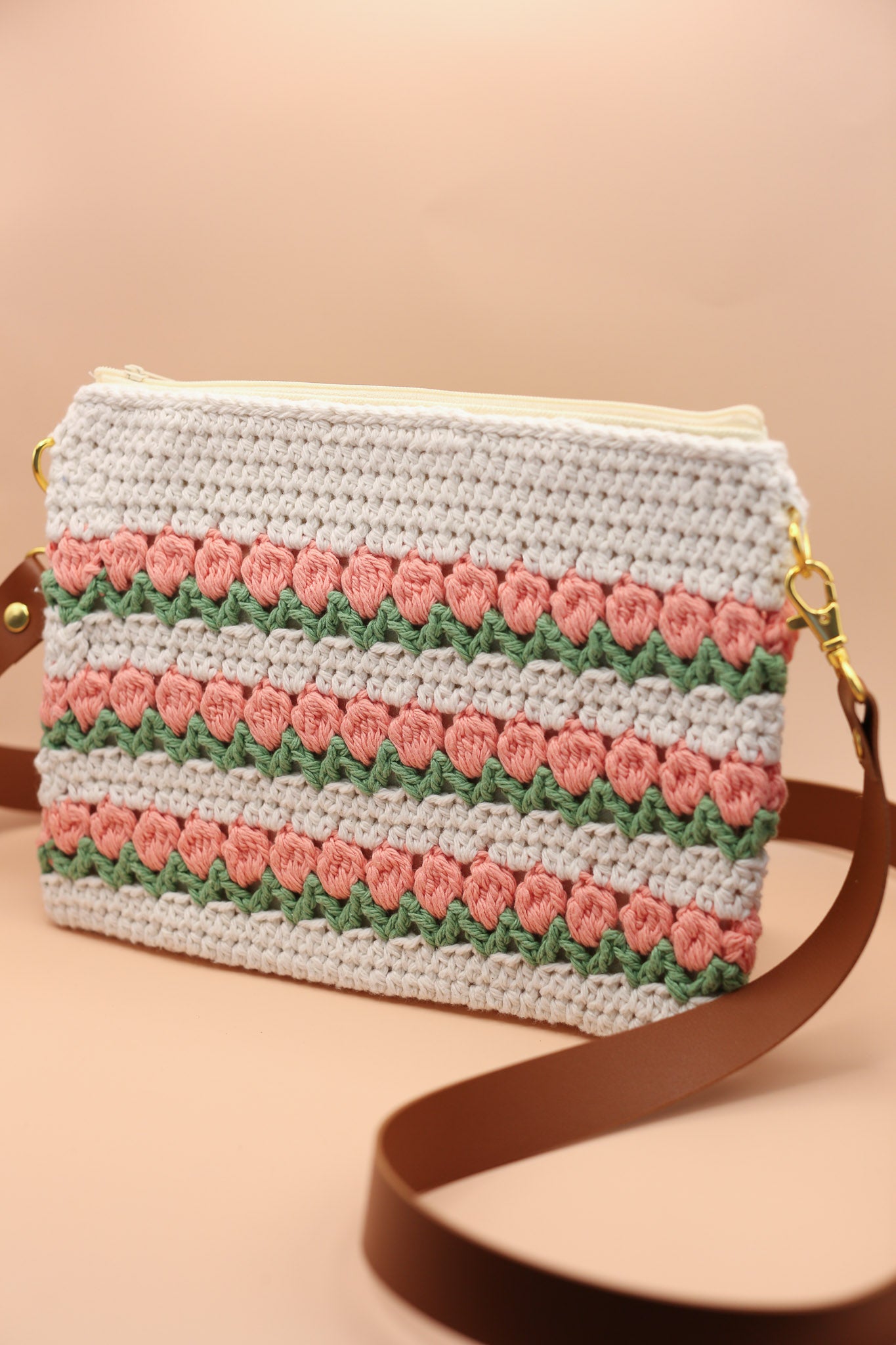 Tulips Crochet Crossbody Bag