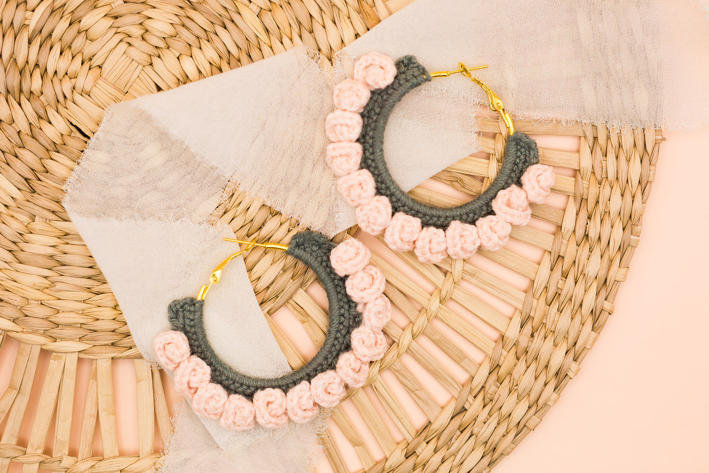 Rosy Vibes Hoop Earrings