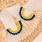 Pieces of Flair Earrings Blue & Yellow