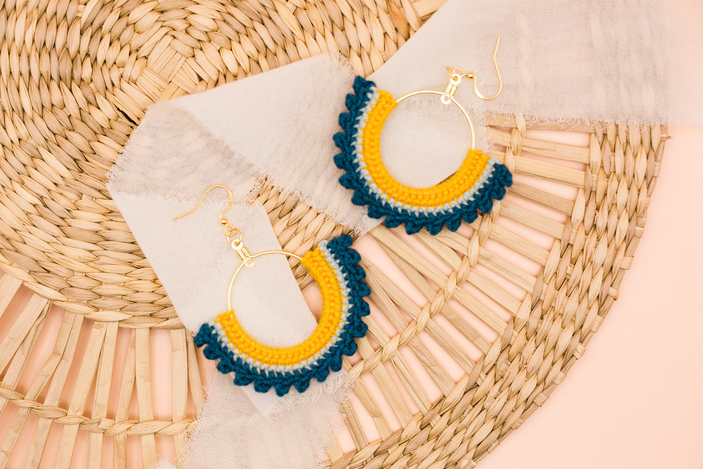 Pieces of Flair Earrings Blue & Yellow