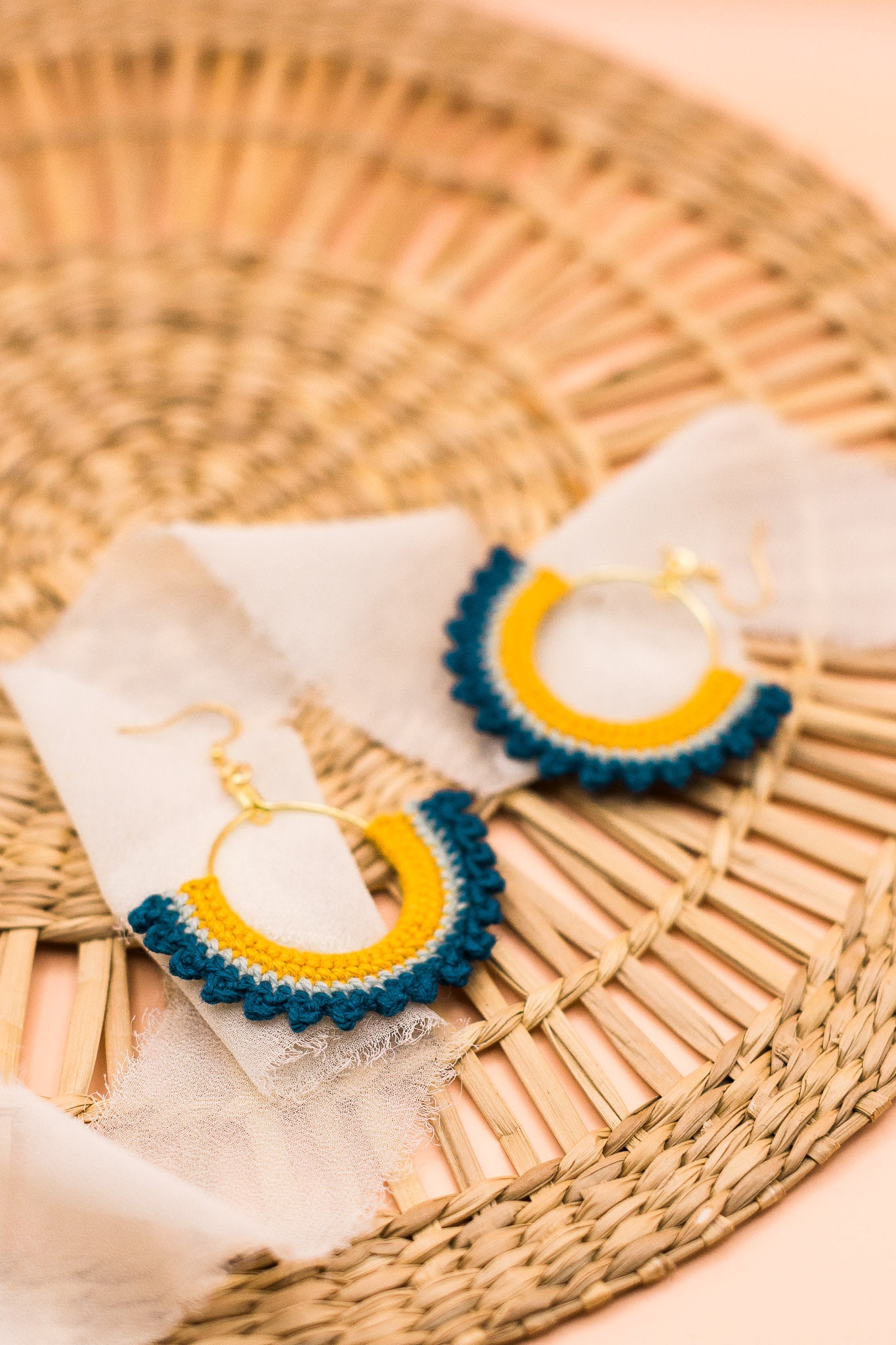 Pieces of Flair Earrings Blue & Yellow