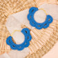 Scallop Hoop Earrings French Blue
