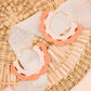 Scallop Hoop Earrings Pink Ombre