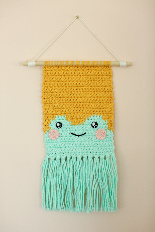 Kawaii Frog Friend Wall Hanging (yellow)